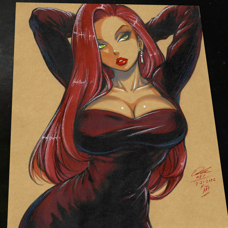 Jessica Rabbit Art Print Signed 8.5x11 | Art by Keyeske