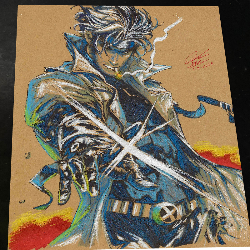 Gambit X-Men Art Print Signed 8.5x11 | Art by Keyeske