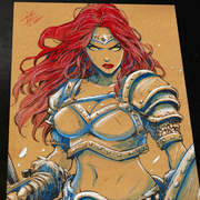 Red Sonja Art Print Signed 8.5x11 | Art by Keyeske