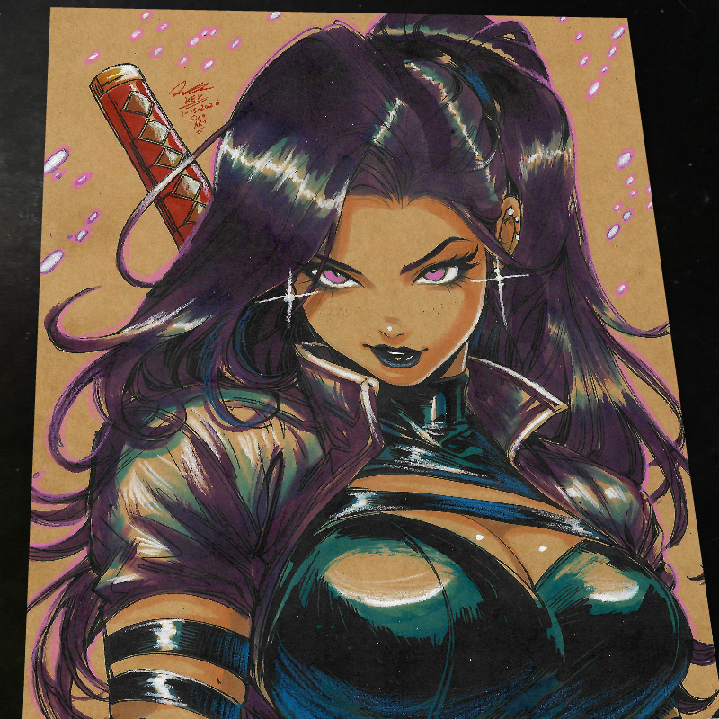 Psylocke - Marvel art print by Keyeske