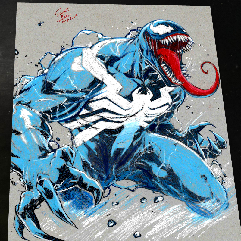 Venom Art Print Signed 8.5x11 | Art by Keyeske