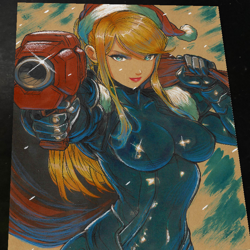 Zero Suit Samus Aran Super Metroid Art Print Signed 8.5x11 | Art by Keyeske