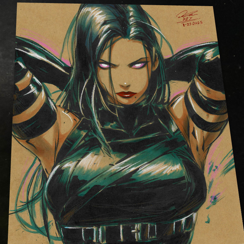 Psylocke Art Print Signed 8.5x11 | Art by Keyeske
