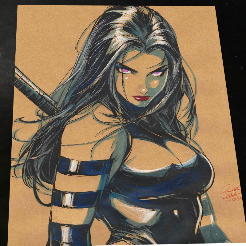 Psylocke - Marvel art print by Keyeske