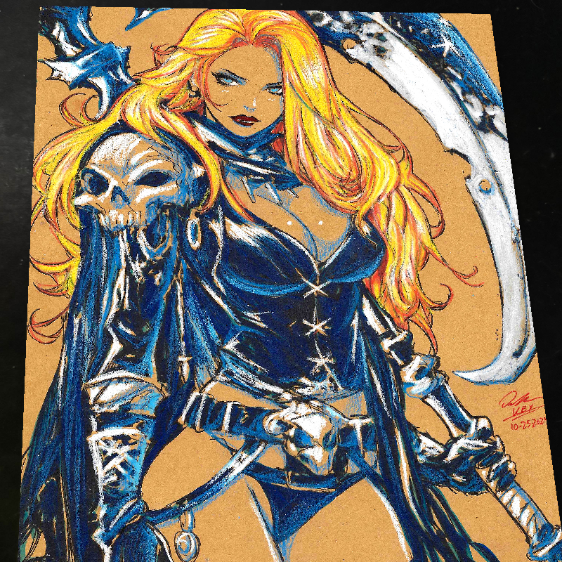 Lady Death Art Print Signed 8.5x11 | Art by Keyeske