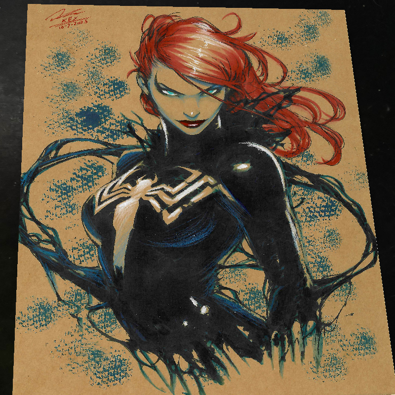 Mary Jane x Venom Art Print Signed 8.5x11 | Art by Keyeske