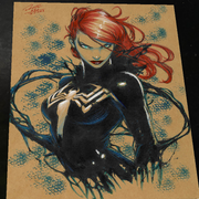 Mary Jane x Venom - Marvel art print by Keyeske