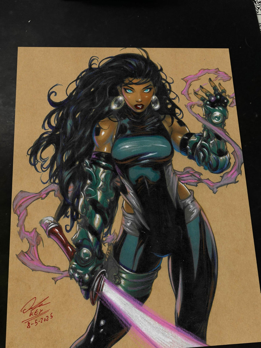 90's Comic Girl Original Art Print Signed 8.5x11 | Art by Keyeske