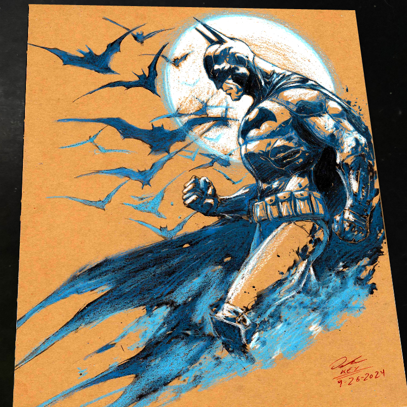 Batman Art Print Signed 8.5x11 | Art by Keyeske