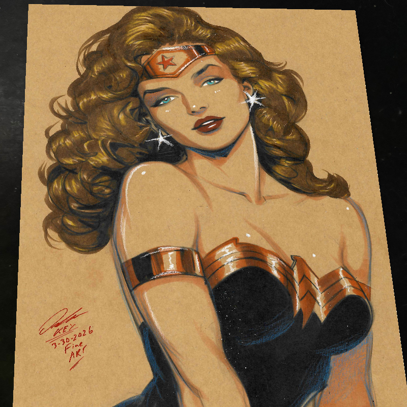 Wonder Woman Art Print Signed 8.5x11 | Art by Keyeske