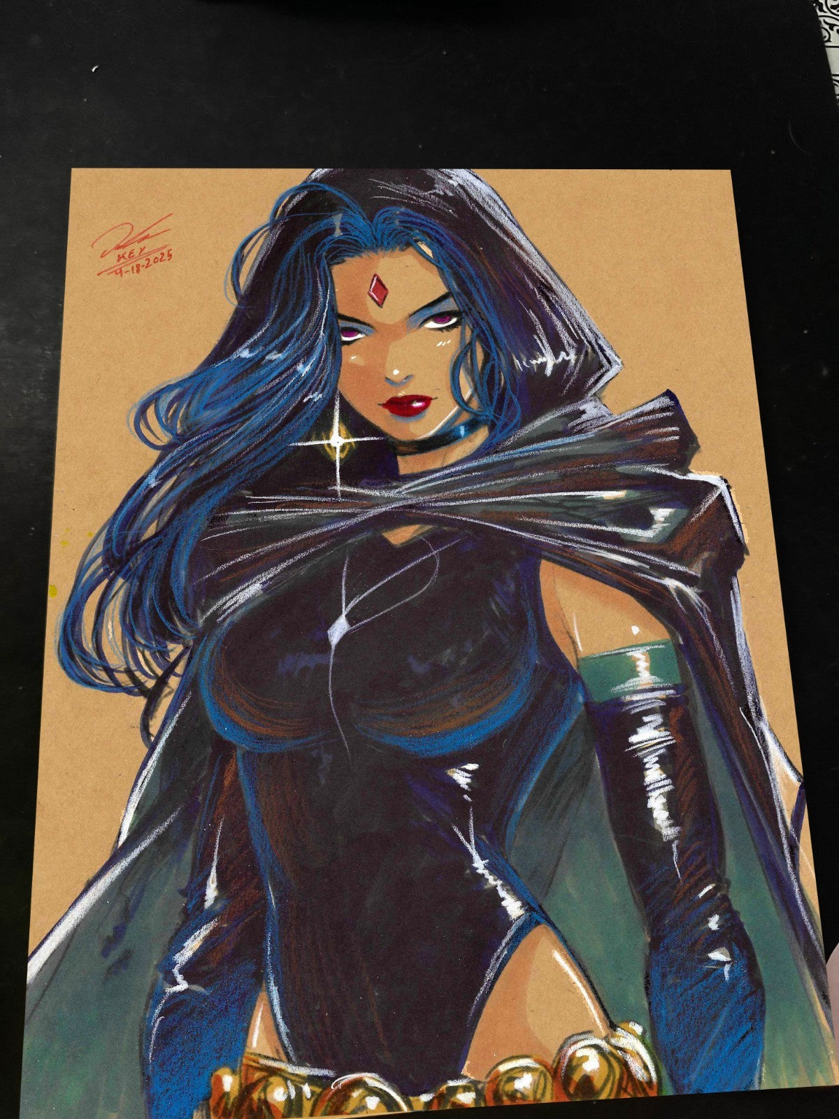 Raven Art Print Signed 8.5x11 | Art by Keyeske