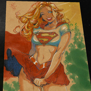 Supergirl DC Art Print Signed 8.5x11 | Art by Keyeske