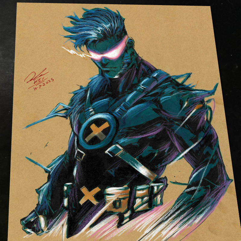 Cyclops X-Men Art Print Signed 8.5x11 | Art by Keyeske
