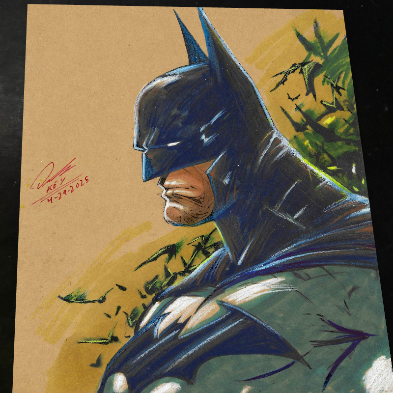 Batman Art Print Signed 8.5x11 | Art by Keyeske