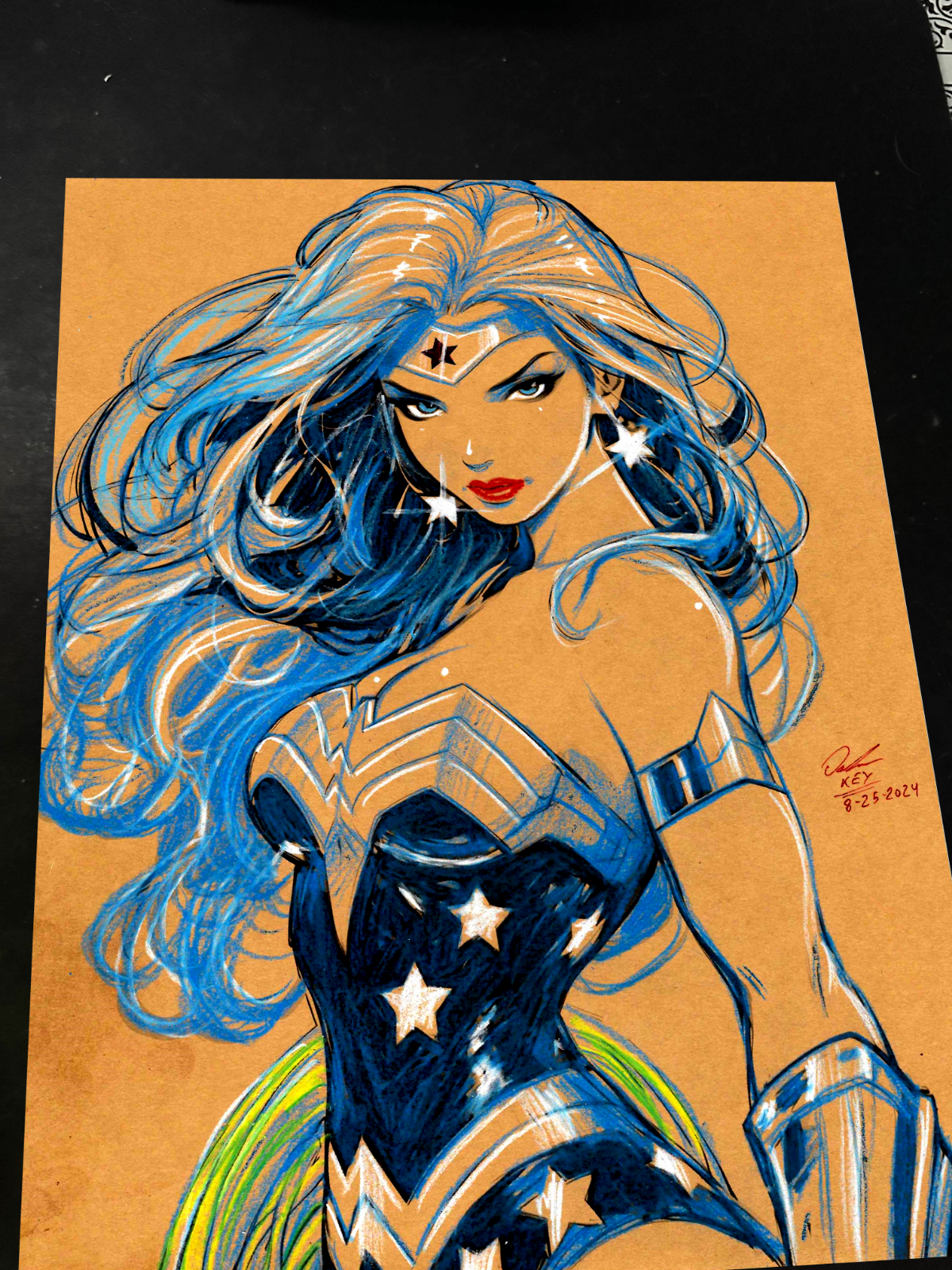 Wonder Woman Art Print Signed 8.5x11 | Art by Keyeske