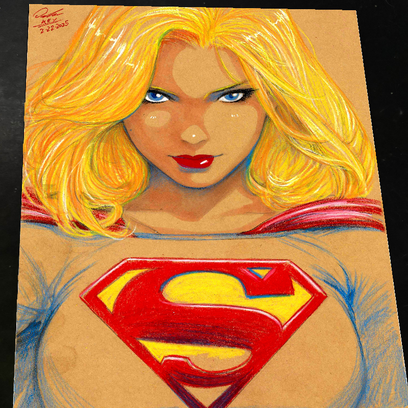 Supergirl DC Art Print Signed 8.5x11 | Art by Keyeske