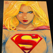 Supergirl DC Art Print Signed 8.5x11 | Art by Keyeske