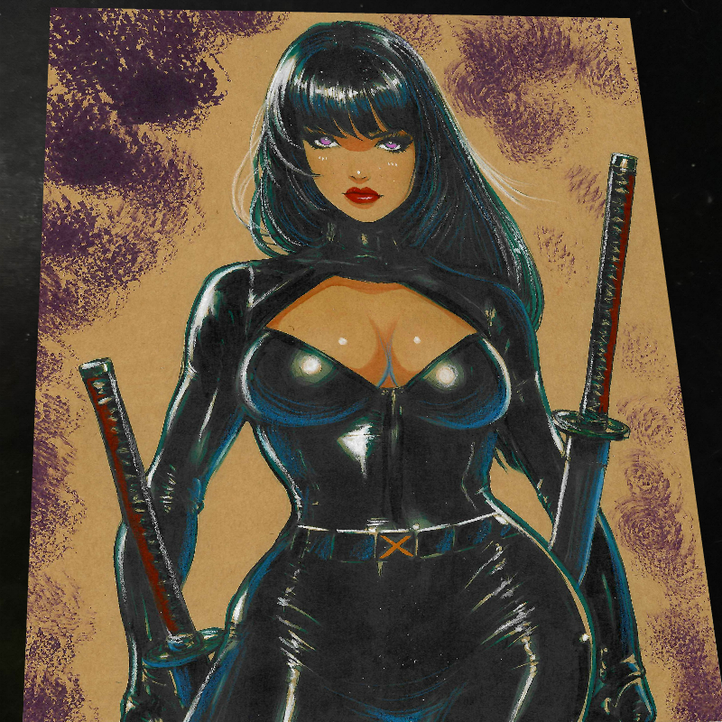 Psylocke Art Print Signed 8.5x11 | Art by Keyeske