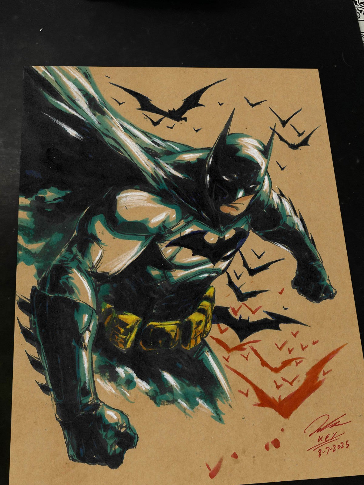 Batman Art Print Signed 8.5x11 | Art by Keyeske