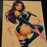Psylocke X-Men Art Print Signed 8.5x11 | Art by Keyeske