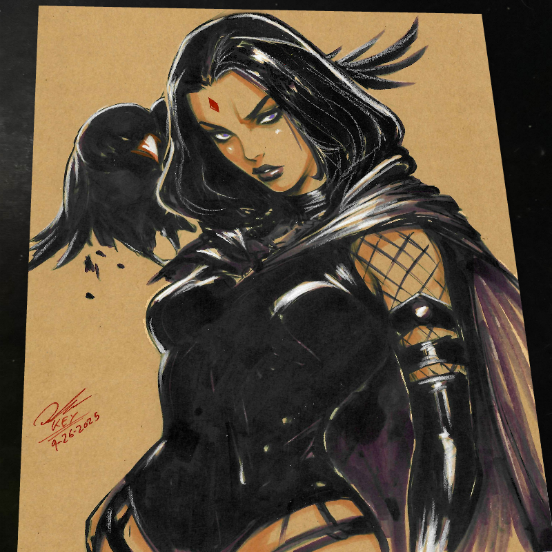 Raven Art Print Signed 8.5x11 | Art by Keyeske