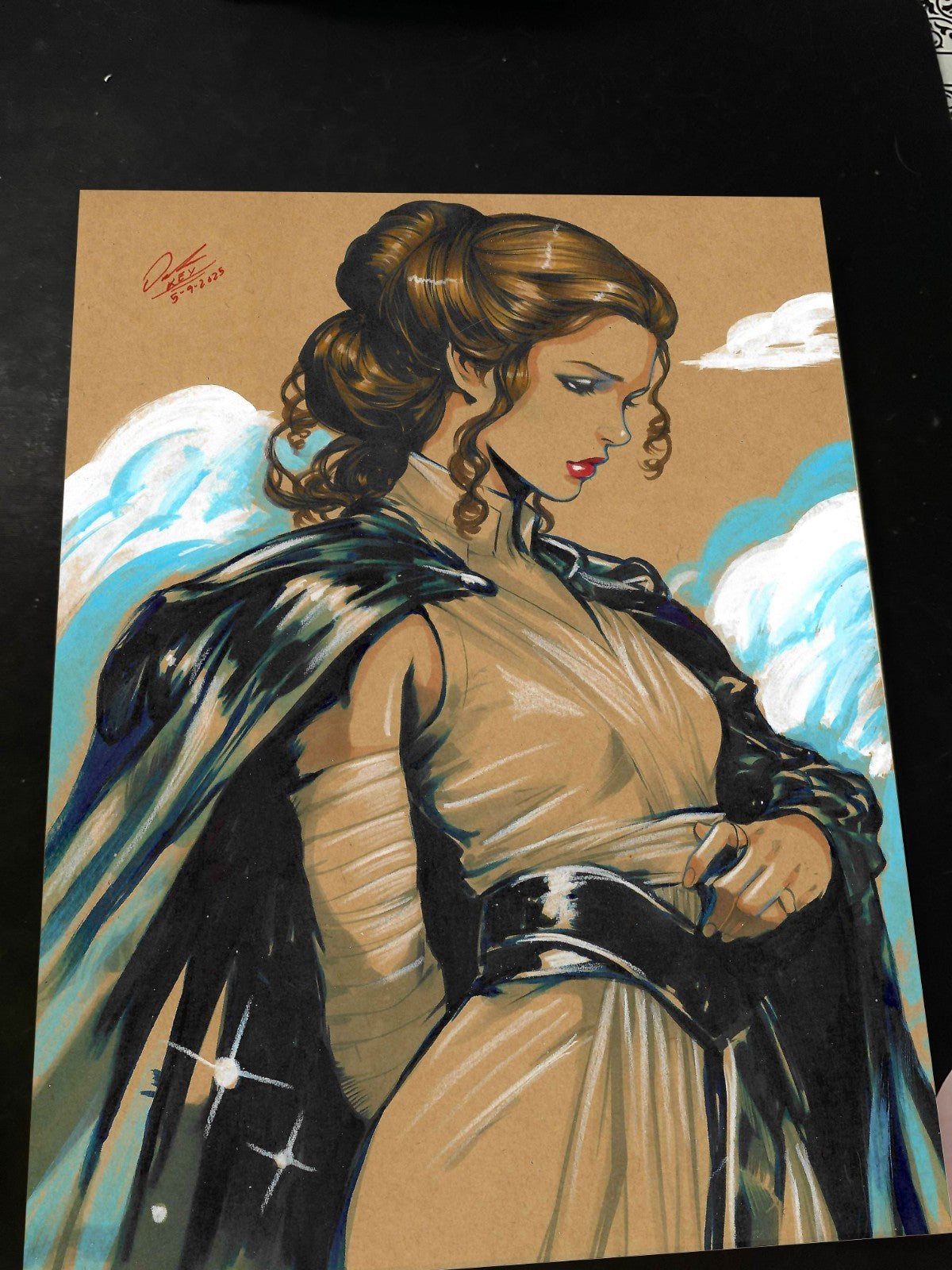 Princess Leia Art Print Signed 8.5x11 | Art by Keyeske