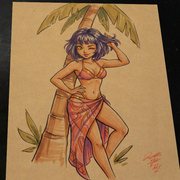 Fashion Girl Original Art Print Signed 8.5x11 | Art by Keyeske