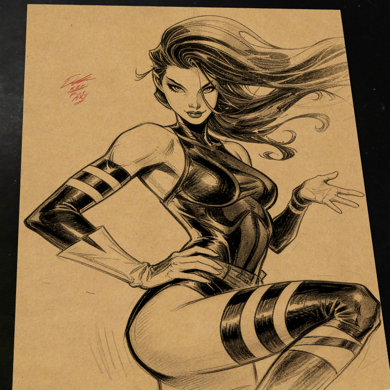 Psylocke - Marvel art print by Keyeske