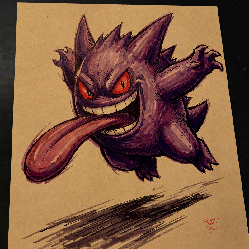 Gengar Pokemon Art Print Signed 8.5x11 | Art by Keyeske