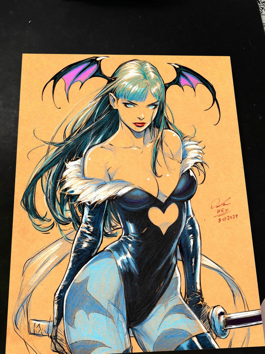 Morrigan Art Print Signed 8.5x11 | Art by Keyeske