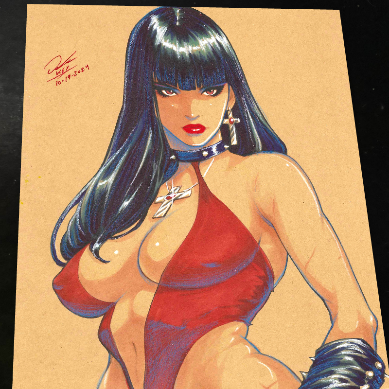 Vampirella Art Print Signed 8.5x11 Art by Keyeske