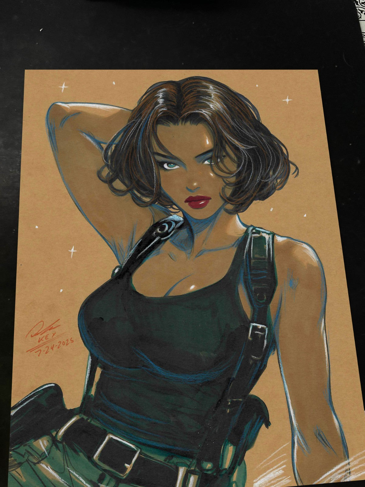 Jill Valentine Resident Evil Art Print Signed 8.5x11 | Art by Keyeske