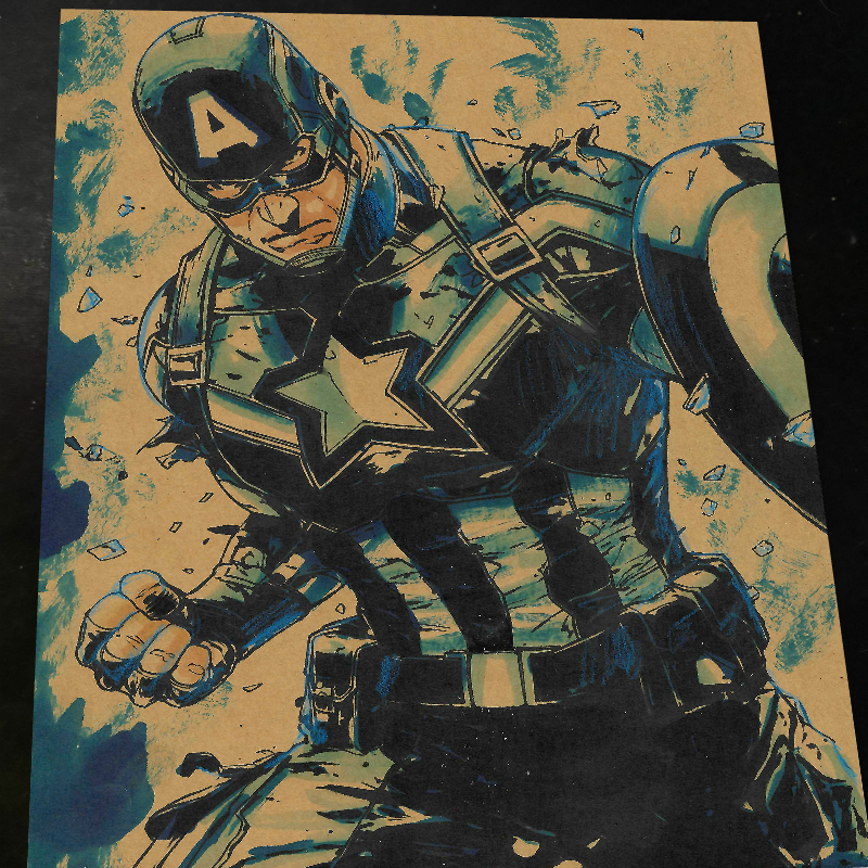 Captain America Art Print Signed 8.5x11 | Art by Keyeske