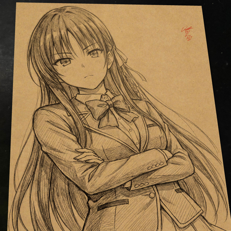 Suzune Horikita Sketch - One Piece art print by Keyeske
