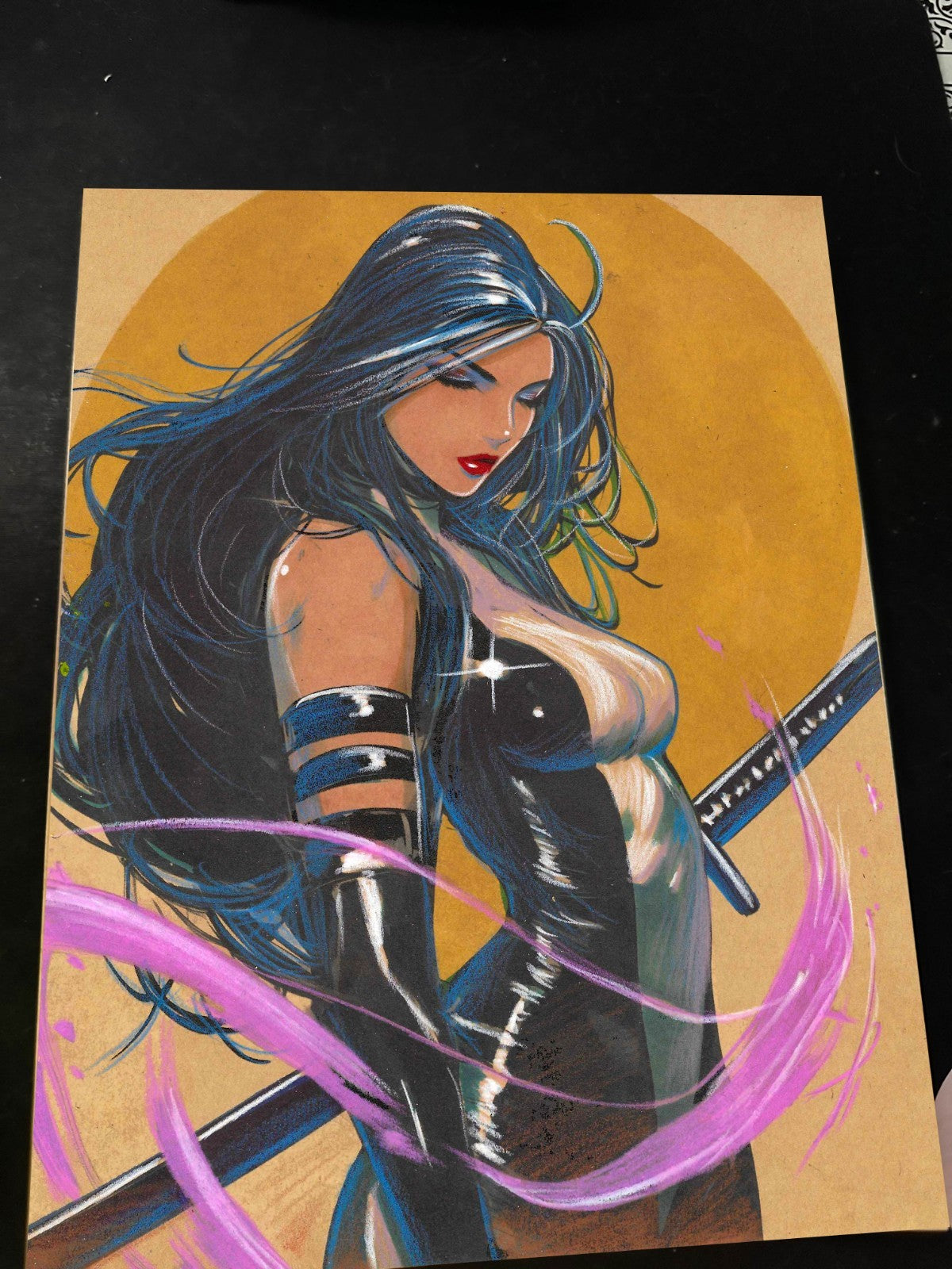 Psylocke Art Print Signed 8.5x11 | Art by Keyeske