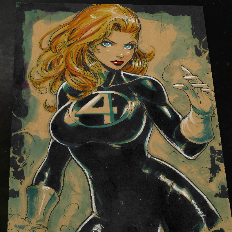 Sue Storm Fantastic 4 Art Print Signed 8.5x11 | Art by Keyeske
