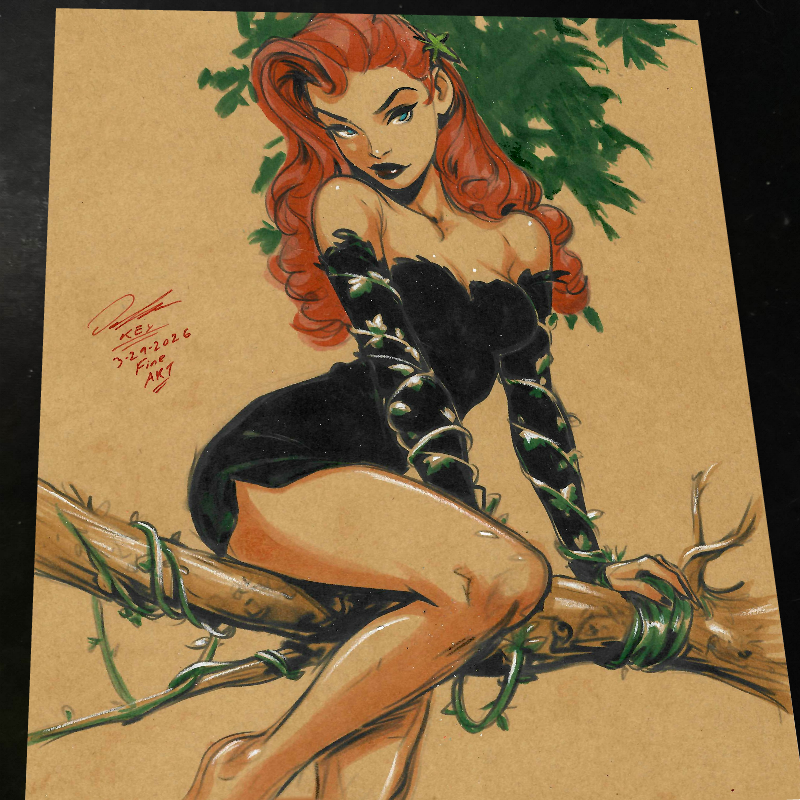 Poison Ivy Art Print Signed 8.5x11 | Art by Keyeske