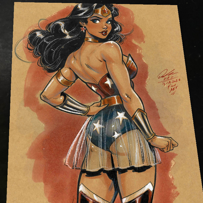 Wonder Woman Art Print Signed 8.5x11 | Art by Keyeske