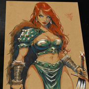 Red Sonja Art Print Signed 8.5x11 | Art by Keyeske