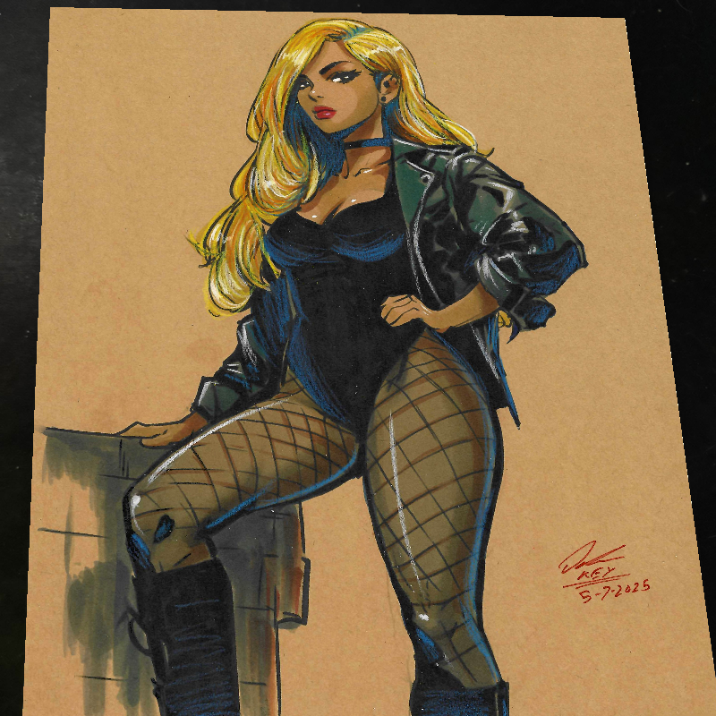 Black Canary Art Print Signed 8.5x11 | Art by Keyeske