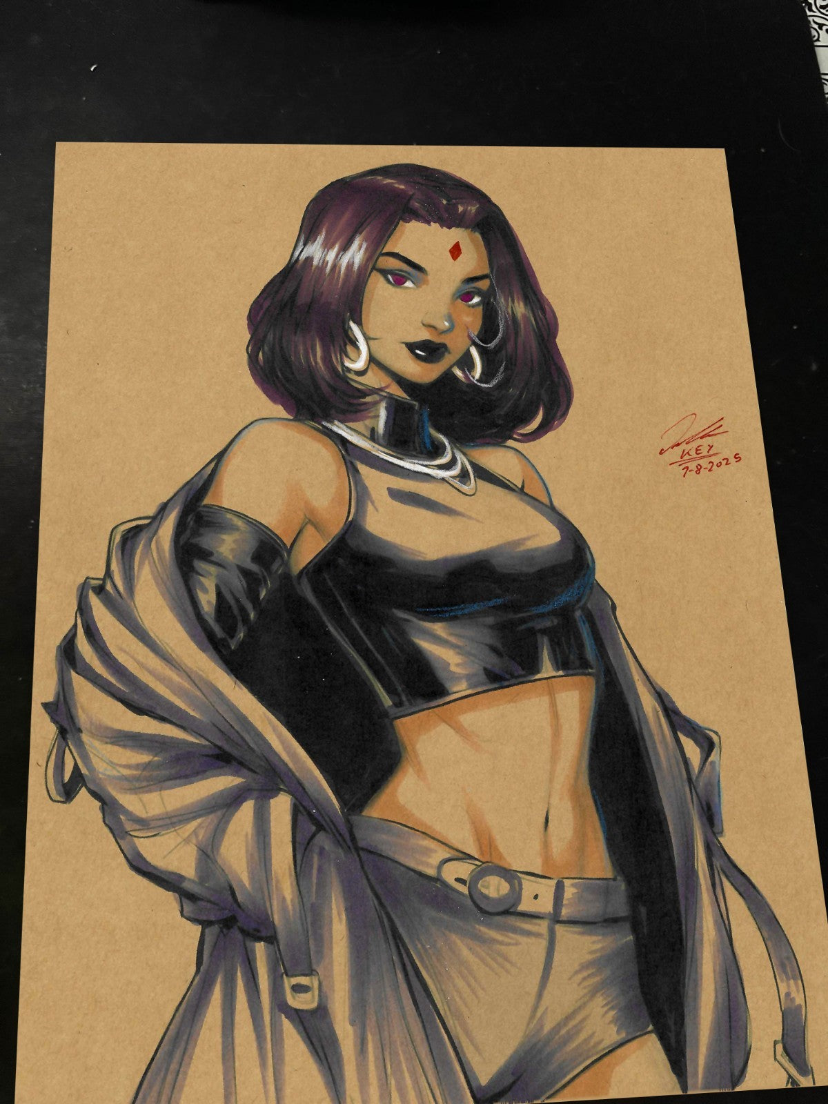 Raven Art Print Signed 8.5x11 | Art by Keyeske