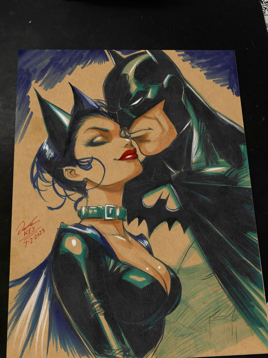 Batman & Catwoman Art Print Signed 8.5x11 | Art by Keyeske