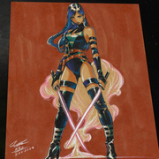 Psylocke Art Print Signed 8.5x11 | Art by Keyeske