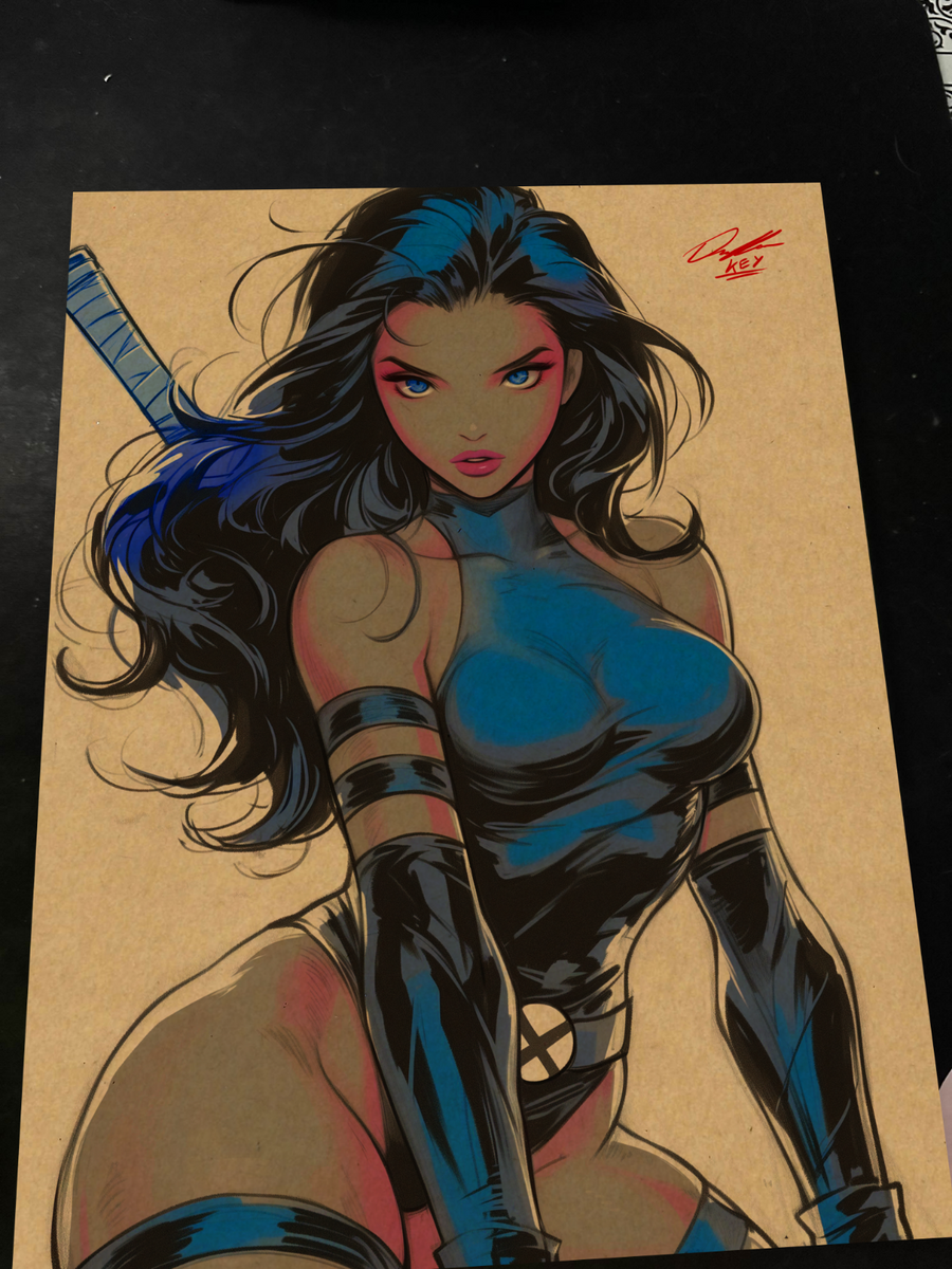 Psylocke - Marvel art print by Keyeske