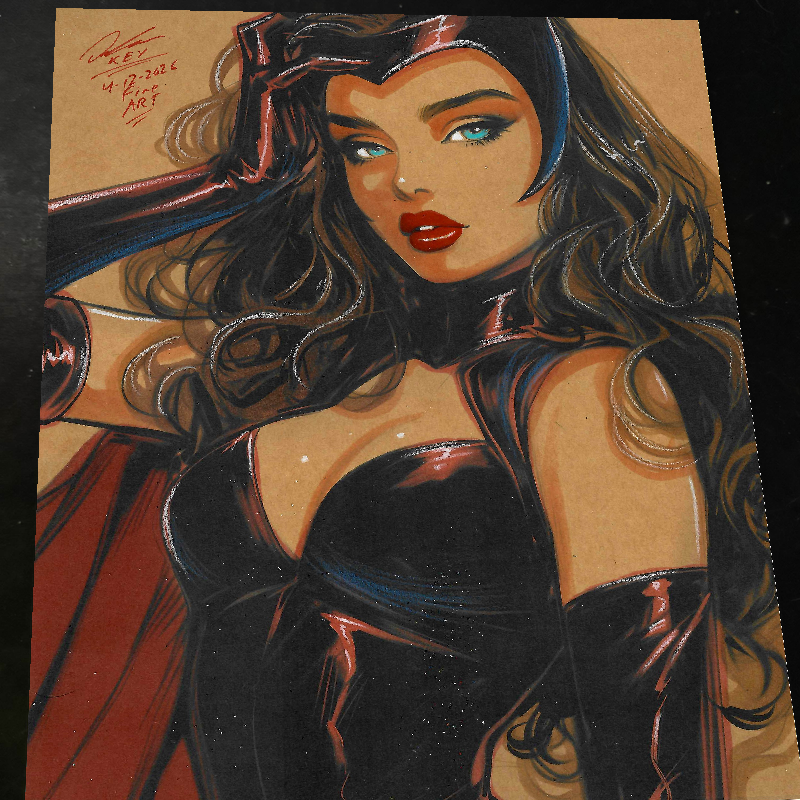 Scarlet Witch Art Print Signed 8.5x11 | Art by Keyeske