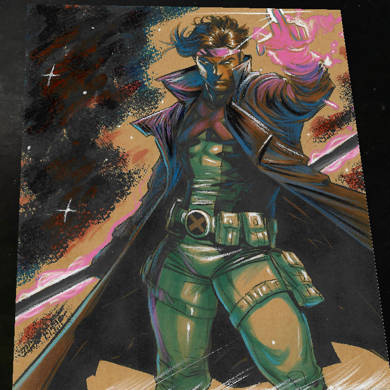Gambit X-Men Art Print Signed 8.5x11 | Art by Keyeske