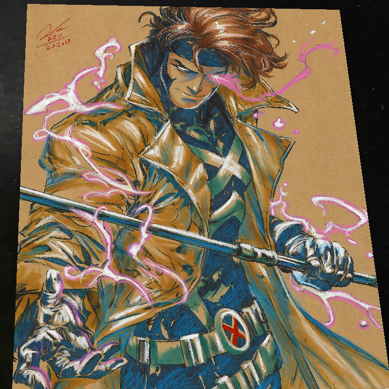 Gambit X-Men Art Print Signed 8.5x11 | Art by Keyeske