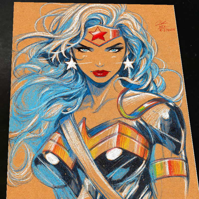 Wonder Woman Art Print Signed 8.5x11 | Art by Keyeske