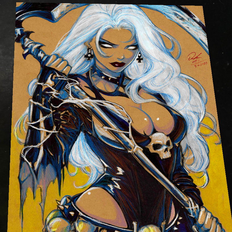 Lady Death Art Print Signed 8.5x11 | Art by Keyeske