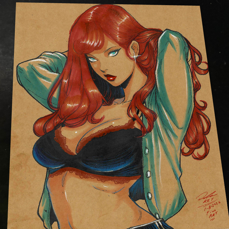 Mary Jane Watson Art Print Signed 8.5x11 | Art by Keyeske